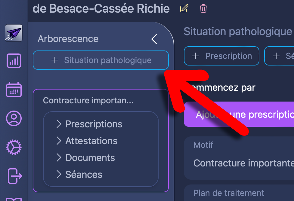 Ajouter une nouvelle situation pathologique